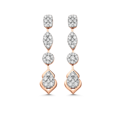 1.44 TCW Round Moissanite Diamond Drop Earrings - farrellouise