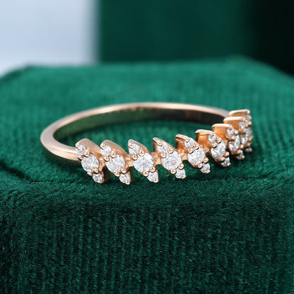 0.30 CT Round Moissanite Cluster Wedding Band - farrellouise