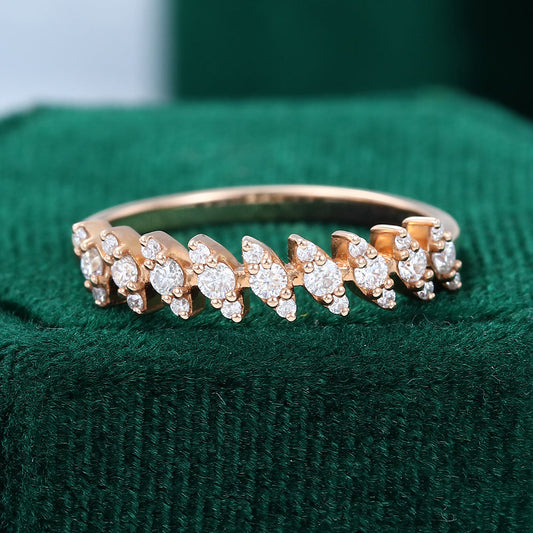 0.30 CT Round Moissanite Cluster Wedding Band - farrellouise