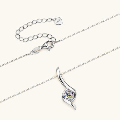 1.0 CT Round Moissanite Diamond Solitaire Necklace - farrellouise