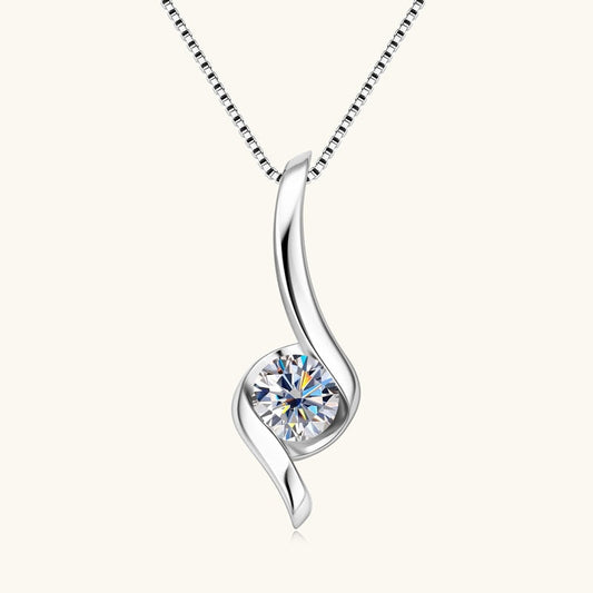 1.0 CT Round Moissanite Diamond Solitaire Necklace - farrellouise