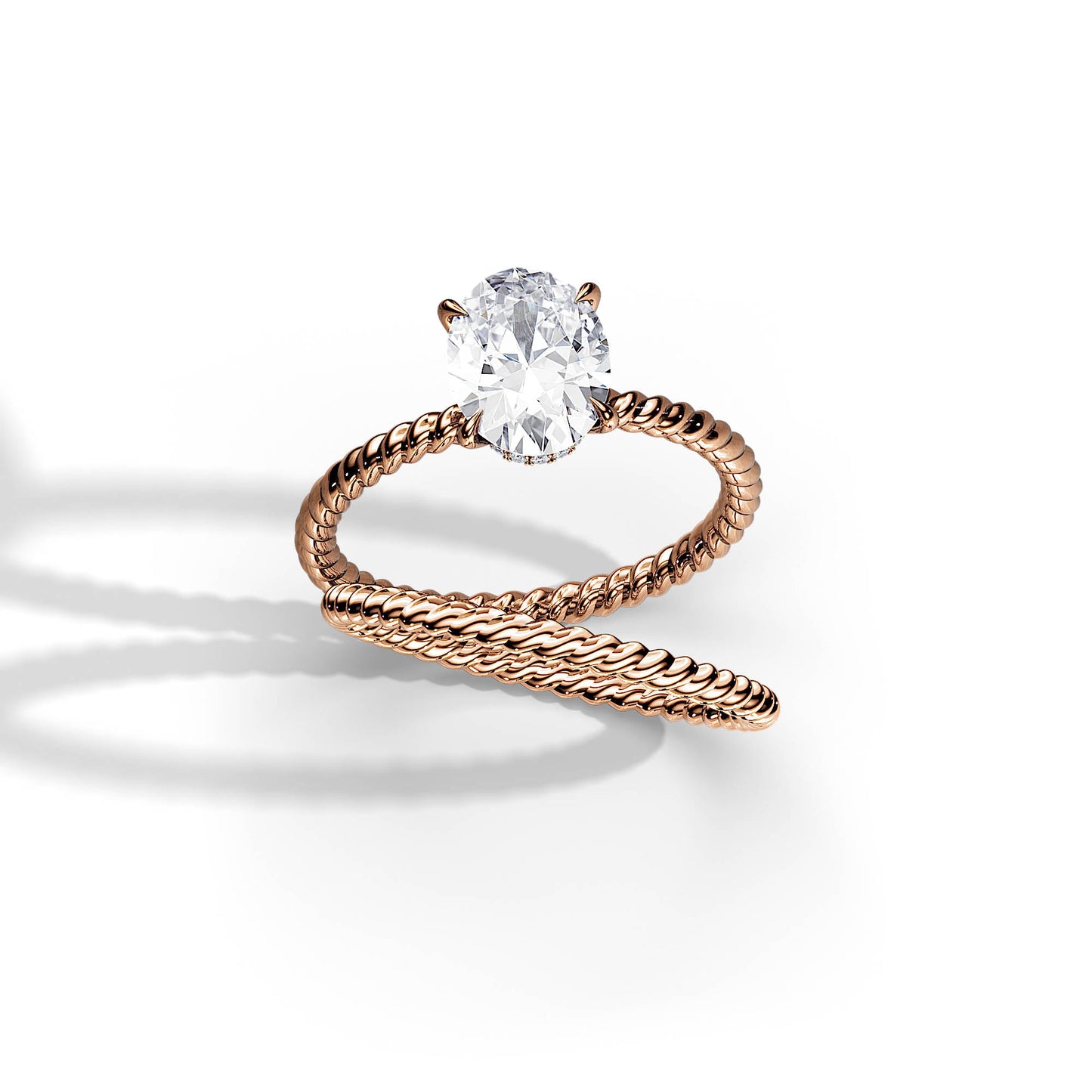 2.10 CT Oval Moissanite Hidden Halo Setting Bridal Ring Set