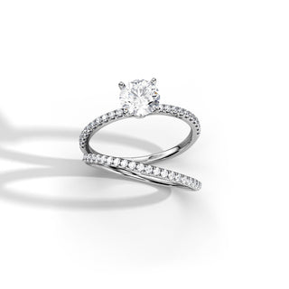 1.0 CT Round Moissanite Pave Style Bridal Ring Set