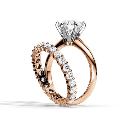 2.0 CT Round  Moissanite Solitaire Style Bridal Ring Set