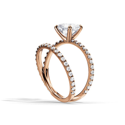 1.20 CT Princess Moissanite Pave Style Bridal Ring Set