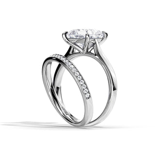 2.0 CT Princess Moissanite Solitaire Setting Bridal Ring Set