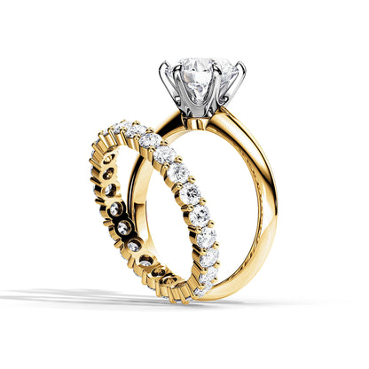 2.0 CT Round  Moissanite Solitaire Style Bridal Ring Set