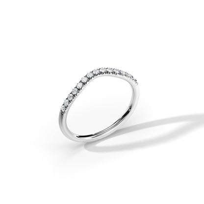 0.15 TCW Round Curved Setting Moissanite Wedding Band