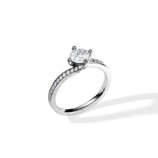 1.0 CT Round Cut Moissanite Prong Setting Engagement Ring