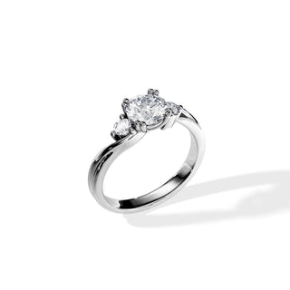 2.0 CT Three Stone Round Cut Moissanite Engagement Ring