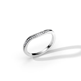 0.07 TCW  Round Curved Moissanite Wedding Band