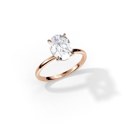 3.0 CT Oval Moissanite Solitaire  Engagement Ring