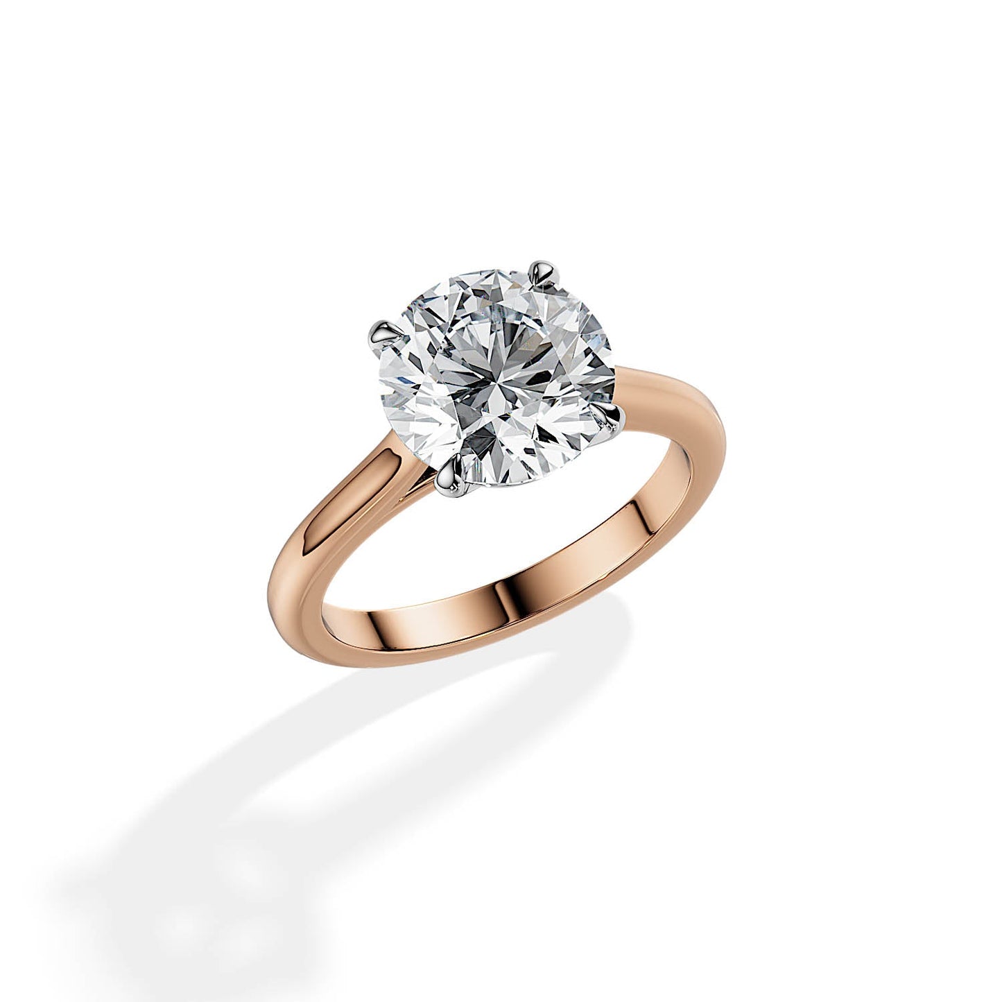 3.6 CT Round Solitaire Moissanite Engagement Ring