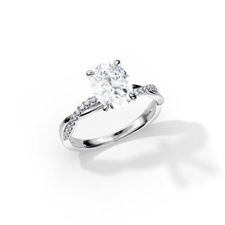 3.0 CT Oval Cut Moissanite Twisted Engagement Ring