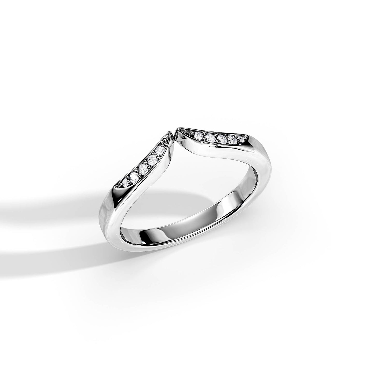 0.08 TCW Round Chevron Moissanite Wedding Band