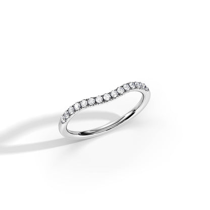 0.15 TCW Round Curved Setting Moissanite Wedding Band
