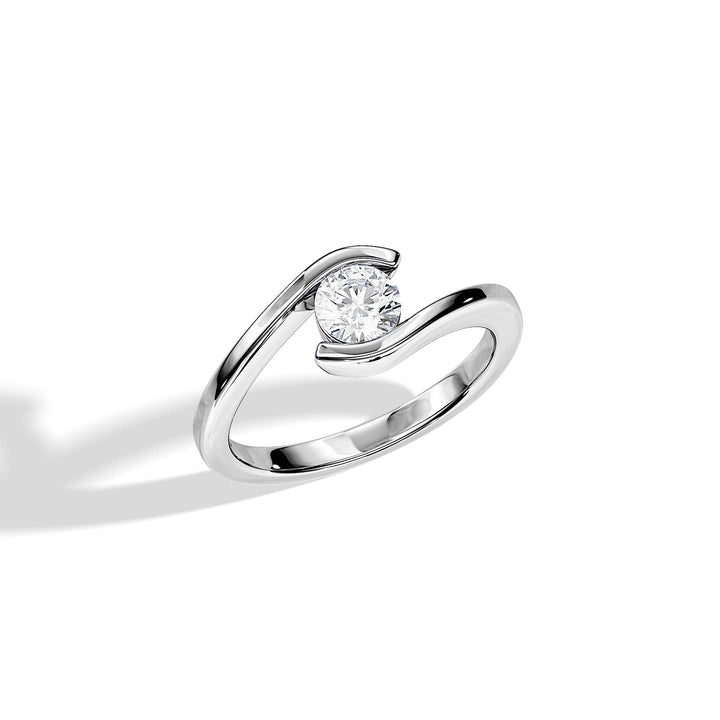 0.50 CT Round Moissanite Tension Setting Engagement Ring