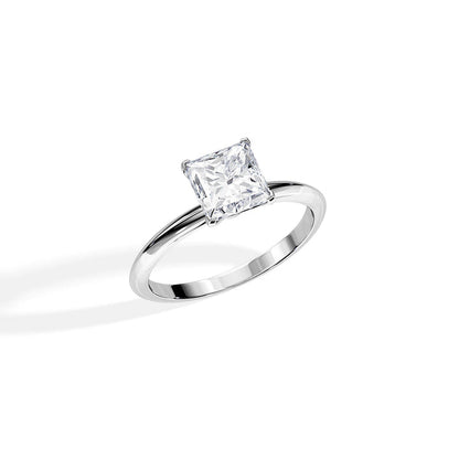 1.50 CT Princess Solitaire Moissanite Engagement Ring