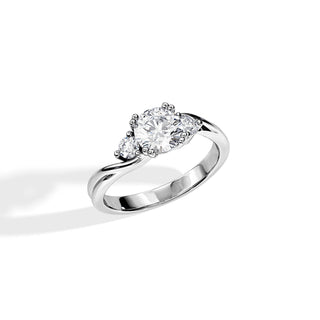 2.0 CT Three Stone Round Cut Moissanite Engagement Ring