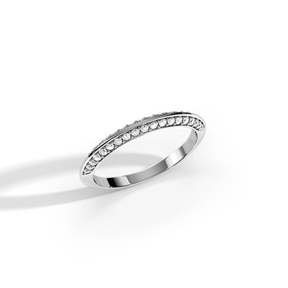 0.35 TCW Round Half Eternity Moissanite Wedding Band
