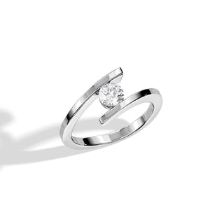 1.0 CT Round Moissanite Tension Setting Engagement Ring