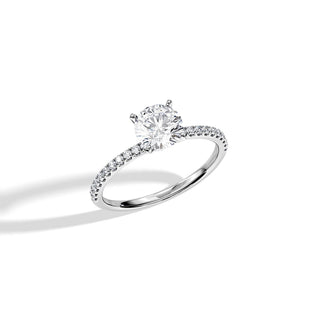 1.0 CT Round Moissanite Pave Style Engagement Ring