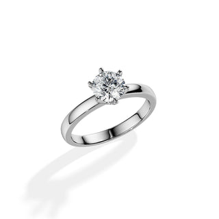 1.0 CT Round Cut Moissanite Solitaire Engagement Ring