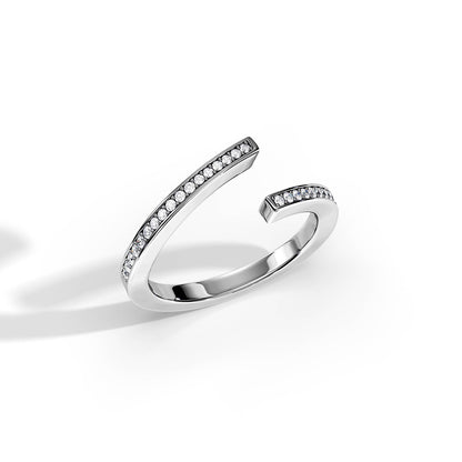 0.20 TCW Round Open Pave Moissanite Wedding Band