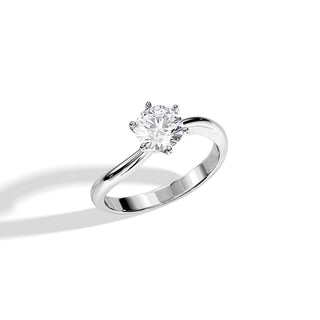 1.0 CT Round Moissanite Solitaire Setting Engagement Ring