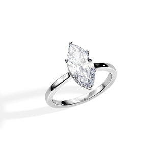 1.50 CT Marquise Cut Moissanite Hidden Halo Engagement Ring