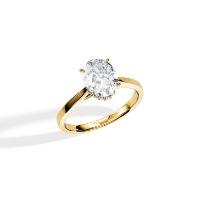 2.10 CT Oval Cut Hidden Halo Moissanite Engagement Ring