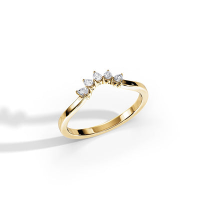 0.25 TCW  Pear Curved Moissanite Wedding Band