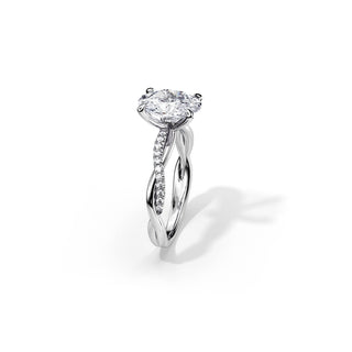 3.0 CT Oval Cut Moissanite Twisted Engagement Ring