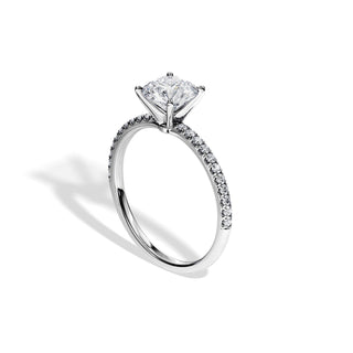 1.0 CT Round Moissanite Pave Style Engagement Ring