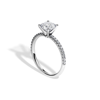 1.0 CT Round Moissanite Pave Style Engagement Ring