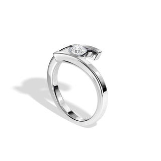 1.0 CT Round Moissanite Tension Setting Engagement Ring