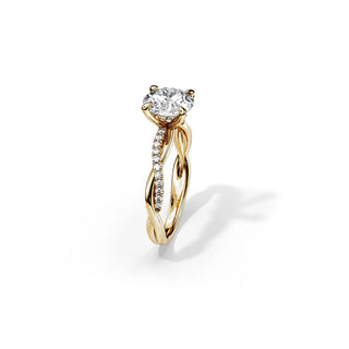 2.0 CT Round Cut Moissanite Twisted Engagement Ring