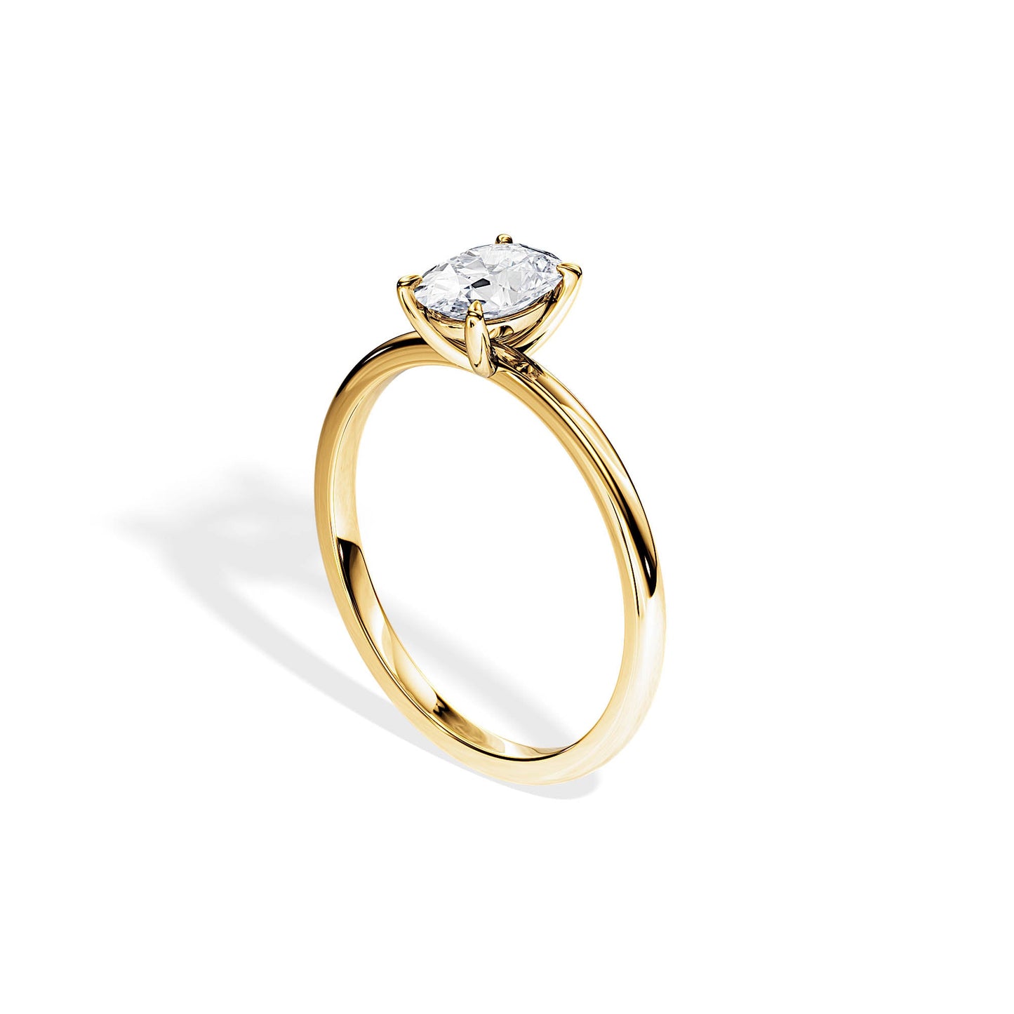 1.0 CT Oval Moissanite Solitaire Engagement Ring