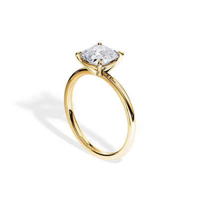 2.0 CT Cushion Moissanite Solitaire  Engagement Ring