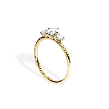 0.50 CT Oval Cut Moissanite Three Stone Engagement Ring
