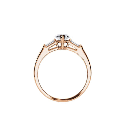 1.0 CT Three Stone Marquise Cut Moissanite Engagement Ring