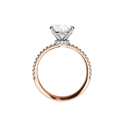 3.0 CT Pear Cut Moissanite Hidden Halo & Pave Setting Engagement Ring