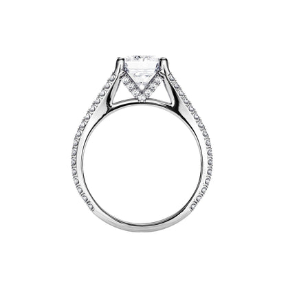 2.70 CT Radiant Cut Moissanite Hidden Halo Split Shank Engagement Ring
