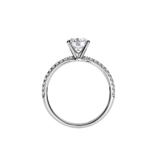 1.0 CT Round Moissanite Pave Style Engagement Ring