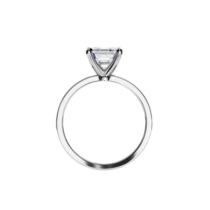 1.30 CT Asscher Cut Moissanite pave setting Engagement Ring