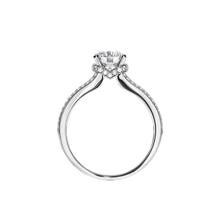 1.0 CT Round Cut Split Shank Moissanite Engagement Ring