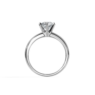 1.0 CT Round Cut Moissanite Solitaire Engagement Ring