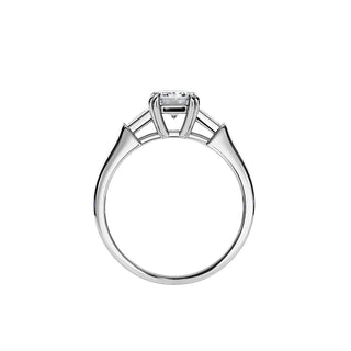 2.0 CT Three Stone Emerald Cut Moissanite Engagement Ring