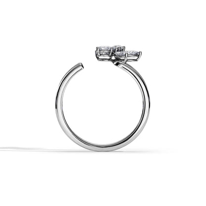 0.75 TCW  Marquise / Pear Curved Moissanite Wedding Band