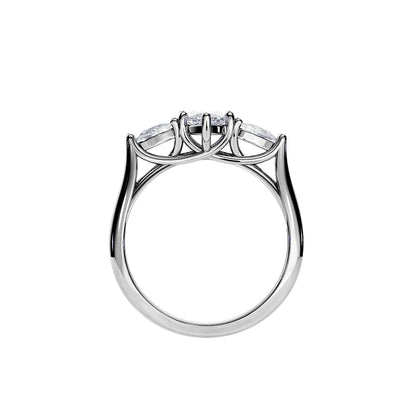 2.0 CT Marquise Cut Moissanite Three Stone  Style Engagement Ring